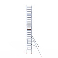 Euroscaffold Rolsteiger Euroscaffold Professional 75x190 7,2m werkhoogte carbon vloer tegen de gevel