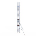 Euroscaffold Rolsteiger Euroscaffold Professional 75x190 10,2m werkhoogte carbon vloer tegen de gevel
