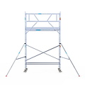Euroscaffold Rolsteiger Euroscaffold Professional 75x250 5,2m werkhoogte carbon vloer tegen de gevel
