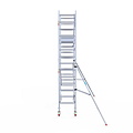 Euroscaffold Rolsteiger Euroscaffold Professional 75x250 5,2m werkhoogte carbon vloer tegen de gevel