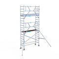 Euroscaffold Rolsteiger Euroscaffold Professional 75x250 6,2m werkhoogte carbon vloer tegen de gevel