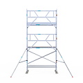 Euroscaffold Rolsteiger Euroscaffold Professional 75x250 6,2m werkhoogte carbon vloer tegen de gevel