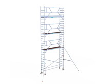 Rolsteiger Euroscaffold Professional 75x305 9,2m werkhoogte carbon vloer tegen de gevel