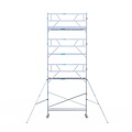 Euroscaffold Rolsteiger Euroscaffold Professional 75x305 9,2m werkhoogte carbon vloer tegen de gevel