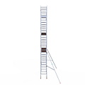 Euroscaffold Rolsteiger Euroscaffold Professional 75x305 9,2m werkhoogte carbon vloer tegen de gevel