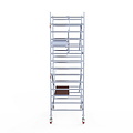 Euroscaffold Rolsteiger Euroscaffold Professional 135x190 5,2m werkhoogte carbon vloer tegen de gevel