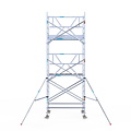 Euroscaffold Rolsteiger Euroscaffold Professional 135x190 6,2m werkhoogte carbon vloer tegen de gevel