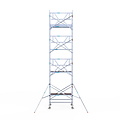 Euroscaffold Rolsteiger Euroscaffold Professional 135x190 9,2m werkhoogte carbon vloer tegen de gevel