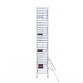 Euroscaffold Rolsteiger Euroscaffold Professional 135x190 9,2m werkhoogte carbon vloer tegen de gevel