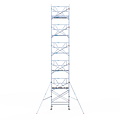Euroscaffold Rolsteiger Euroscaffold Professional 135x190 12,2m werkhoogte carbon vloer tegen de gevel