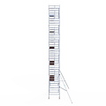 Euroscaffold Rolsteiger Euroscaffold Professional 135x305 12,2m werkhoogte carbon vloer tegen de gevel