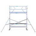 Euroscaffold Rolsteiger Euroscaffold Professional 90x305 5,2m werkhoogte tegen de gevel