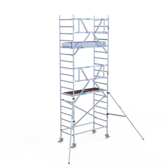 Euroscaffold Rolsteiger Euroscaffold Professional 90x190 6,2m werkhoogte tegen de gevel