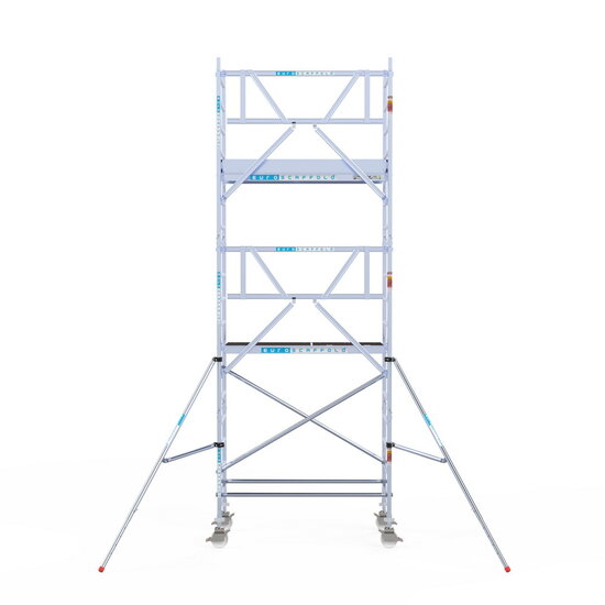 Euroscaffold Rolsteiger Euroscaffold Professional 90x190 6,2m werkhoogte tegen de gevel