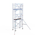 Euroscaffold Rolsteiger Euroscaffold Professional 90x190 6,2m werkhoogte carbon vloer tegen de gevel