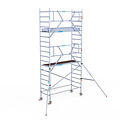 Euroscaffold Rolsteiger Euroscaffold Professional 90x250 6,2m werkhoogte tegen de gevel
