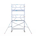 Euroscaffold Rolsteiger Euroscaffold Professional 90x250 6,2m werkhoogte tegen de gevel