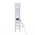 Euroscaffold Rolsteiger Euroscaffold Professional 90x250 6,2m werkhoogte carbon vloer tegen de gevel