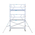 Euroscaffold Rolsteiger Euroscaffold Professional 90x305 6,2m werkhoogte tegen de gevel