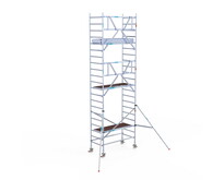 Rolsteiger Euroscaffold Professional 90x190 7,2m werkhoogte carbon vloer tegen de gevel