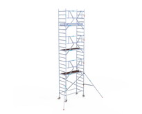 Rolsteiger Euroscaffold Professional 90x190 8,2m werkhoogte carbon vloer tegen de gevel