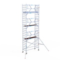 Euroscaffold Rolsteiger Euroscaffold Professional 90x250 8,2m werkhoogte carbon vloer tegen de gevel