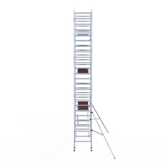 Euroscaffold Rolsteiger Euroscaffold Professional 90x250 8,2m werkhoogte carbon vloer tegen de gevel