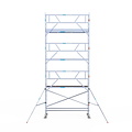 Euroscaffold Rolsteiger Euroscaffold Professional 90x305 8,2m werkhoogte carbon vloer tegen de gevel