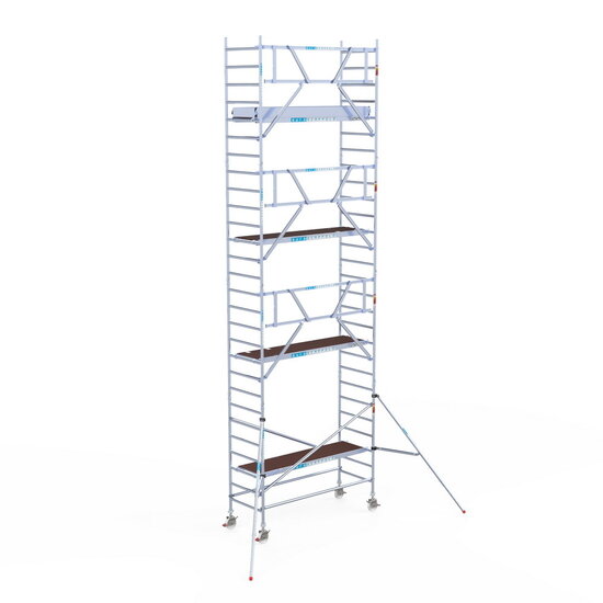Euroscaffold Rolsteiger Euroscaffold Professional 90x250 9,2m werkhoogte tegen de gevel