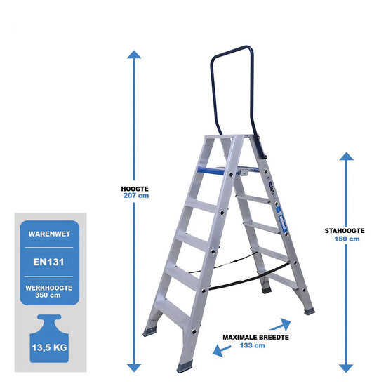 ASC Dubbele trap 2x6 treden