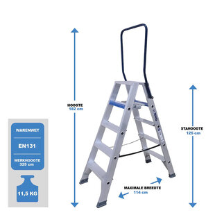 Dubbele trap 2x5 treden
