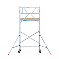 Euroscaffold Rolsteiger Euroscaffold Basic 75x190 5,2m werkhoogte tegen de gevel
