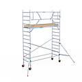 Euroscaffold Rolsteiger Euroscaffold Basic 90x305 5,2m werkhoogte tegen de gevel