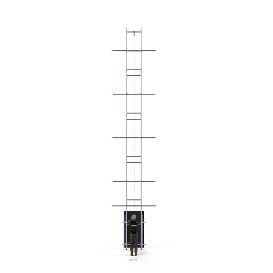 Euroscaffold Solar Rolsteiger 135x250 10,2m werkhoogte, inclusief Solar lift, Safeguard dakrandbeveiliging