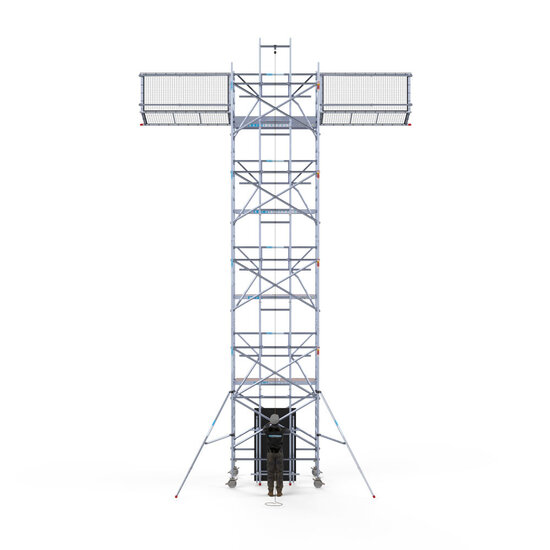 Euroscaffold Solar Rolsteiger 135x305 10,2m werkhoogte, inclusief Solar lift, Safeguard dakrandbeveiliging