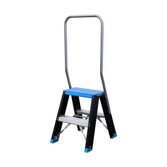 Eurostairs Dubbele trap zwart professioneel 2x2 treden - Limited Edition - Blauw