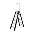 Eurostairs Dubbele trap zwart professioneel 2x6 treden - Limited Edition - Blauw