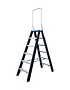 Dubbele trap zwart professioneel 2x6 treden - Limited Edition - Blauw