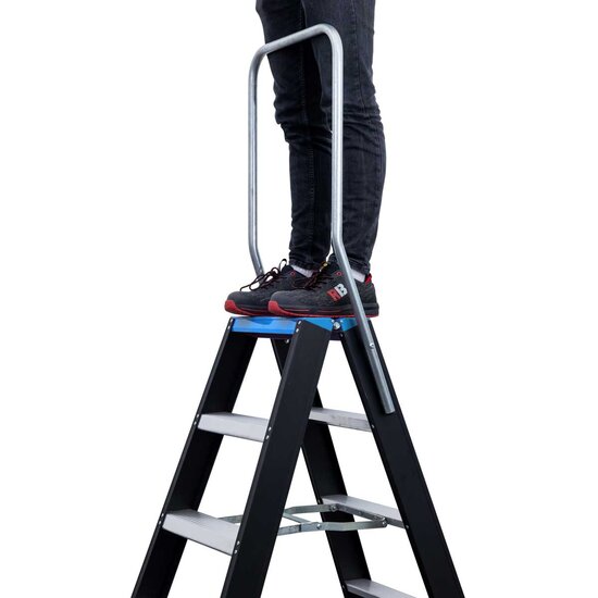 Eurostairs Dubbele trap zwart professioneel 2x6 treden - Limited Edition - Blauw