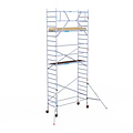 Euroscaffold Rolsteiger Euroscaffold Basic 90x250 7,2m werkhoogte carbon vloer tegen de gevel