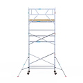 Euroscaffold Rolsteiger Euroscaffold Basic 90x250 7,2m werkhoogte carbon vloer tegen de gevel