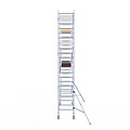 Euroscaffold Rolsteiger Euroscaffold Basic 90x305 7,2m werkhoogte carbon vloer tegen de gevel