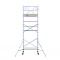 Euroscaffold Rolsteiger Euroscaffold Basic 135x190 7,2m werkhoogte tegen de gevel