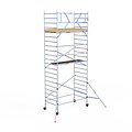 Euroscaffold Rolsteiger Euroscaffold Basic 135x250 7,2m werkhoogte carbon vloer tegen de gevel