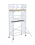 Rolsteiger Basic 135x305 7,2m werkhoogte carbon vloer tegen de gevel