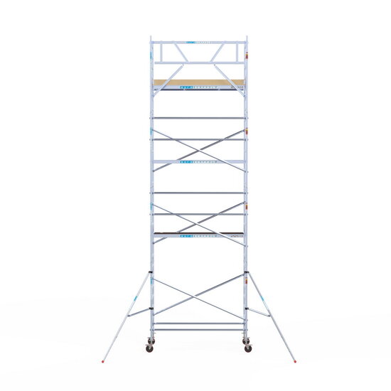 Euroscaffold Rolsteiger Euroscaffold Basic 90x250 9,2m werkhoogte tegen de gevel