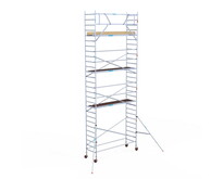 Rolsteiger Euroscaffold Basic 90x305 9,2m werkhoogte carbon vloer tegen de gevel