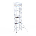 Euroscaffold Rolsteiger Euroscaffold Basic 135x250 11,2m werkhoogte tegen de gevel
