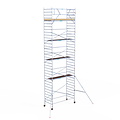 Euroscaffold Rolsteiger Euroscaffold Basic 135x305 11,2m werkhoogte tegen de gevel