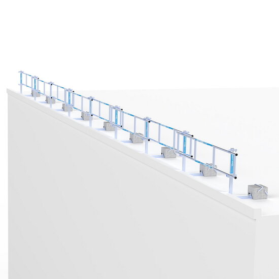 Safety Guard Systems SGS Slim dakrandbeveiliging 24 mtr complete set plat dak